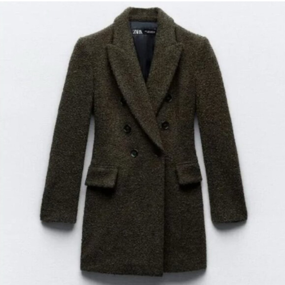 Zara Women's Dark Olive Pea Coat